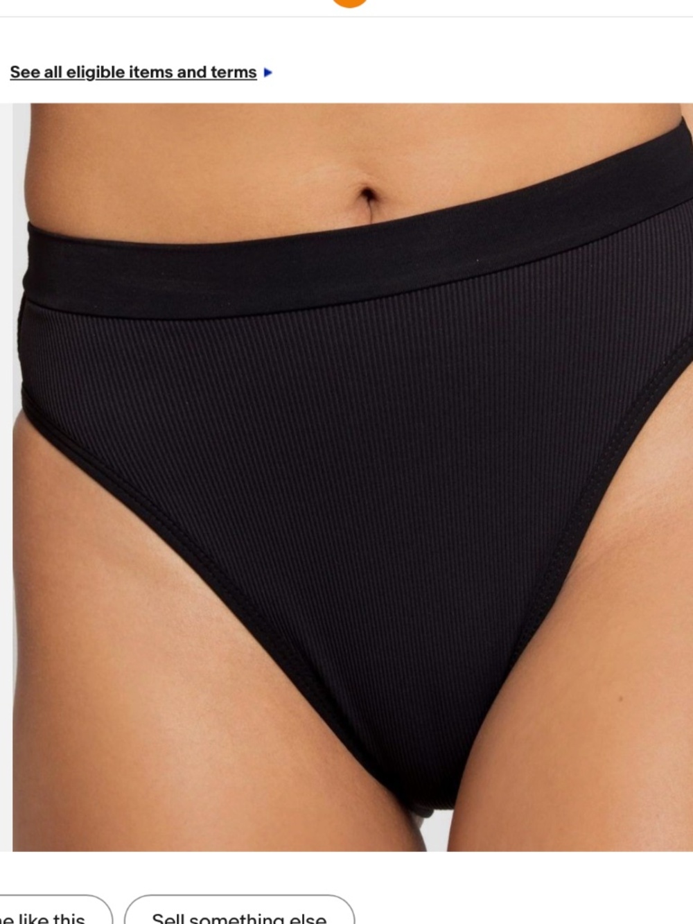 L*Space Small S black ribbed bikini bottoms high cut 